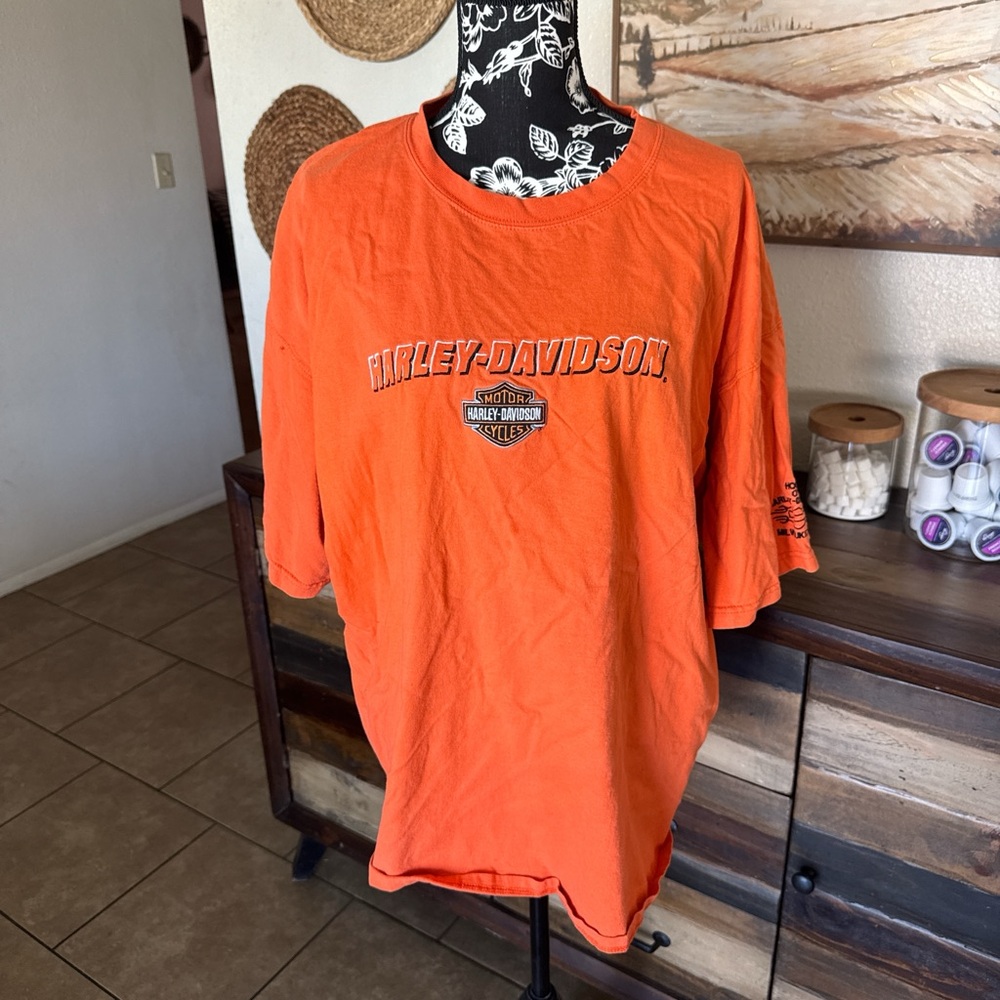 Harley-Davidson Men's Orange Logo Tee